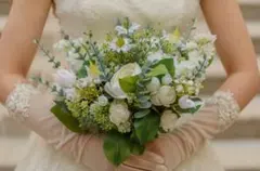 ウェディンググローブ　オーガンジー　アイボリー