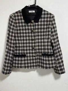 SAYERNEチェック柄ツイード セットアップスーツ ジャケット XL