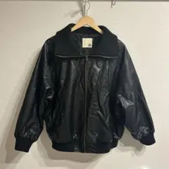 JaVa ブラック レザーボンバージャケット