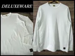 XL 美品 デラックスウエア 10.5oz コットン 無地 長袖 Tシャツ 白のサムネイル