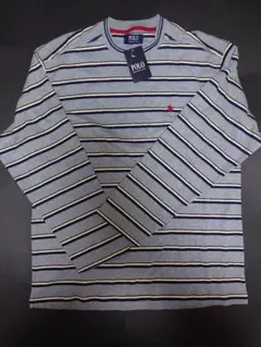 POLO ストライプ柄 長袖カットソー L