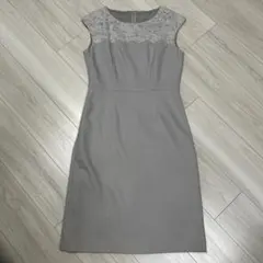 【ANAYI】グレー レースドレス サイズ38