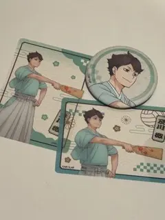 ハイキュー‼︎ トレーディング　缶バッジ　クリアカード　新春の頂　及川徹セット