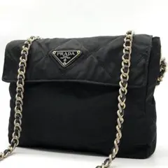 ✨希少・美品✨ プラダ チェーンショルダーバッグ ミニ 三角ロゴ キルティングのサムネイル