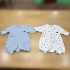 ロンパース・カバーオール 水色と白 50から60センチ
