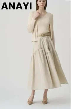 美品✨ ANAYI 25SS タフタ切替ティアードスカート - メルカリ