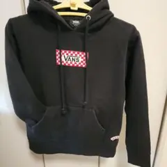 VANS チェッカー柄パーカー Size　S 　(ブラック