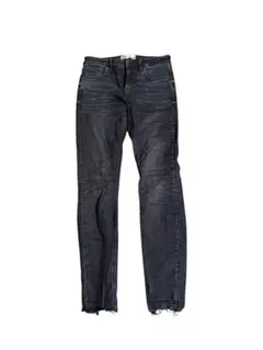 ZARA ザラ ブラックデニム スキニーパンツ EUR38 裾カットオフのサムネイル