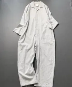 【大人気】YAECA CONTEMPO　ストライプ柄 ジャンプスーツ つなぎ M