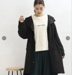 シューラルー／柔らかタッチ ミリタリーコート／ブラック／M