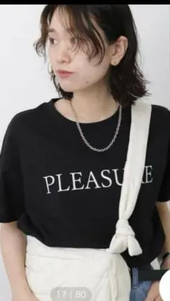Samansa Mos2 blue ロゴTシャツ 黒のサムネイル