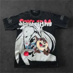 【激レア】スペースジャム Tシャツ タズ L相当 黒 フェード キャラT 古着のサムネイル