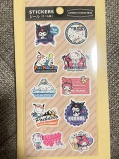セリア サンリオ キャラクターズ シール ラベル風　シナモン　マイメロ　キティ