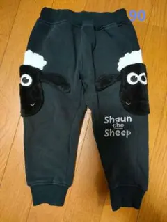 Shaun the Sheep フリースパンツ 黒