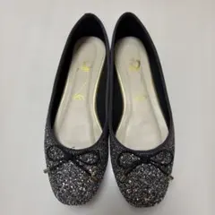 ラメ　グリッター　パンプス　シルバー