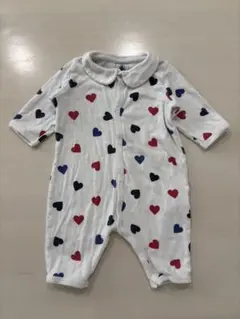 PETIT BATEAU トリコロールハートロンパース 3M