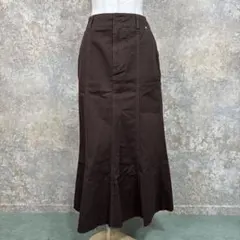 natural couture ブラウン マーメイド デニム スカート フリー