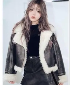 MURUA ヴィンテージライクショートフェイクムートン