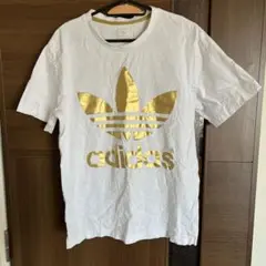 アディダスオリジナルスTシャツ白×金