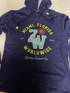 正規品★USED! ZUMBA長袖紺パーカー S