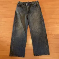 GU ワイドパンツ 32 インディゴブルー　W32