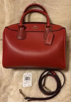 COACH コーチ　ミニベネットサッチェル　ミニボストンバッグ　赤レッド