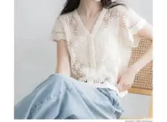 coca かぎ編みフラワーカーディガン　ONESIZE