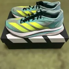 adidas アディゼロevo slランニングシューズ ネイビー/イエロー - メルカリ
