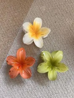 花デザインヘアクリップ 3個セット