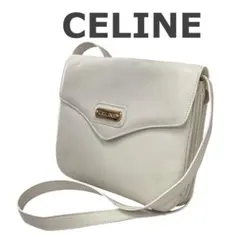 【CELINE】ホワイトレザー★ショルダーバッグ★ゴールドロゴ【セリーヌ】のサムネイル