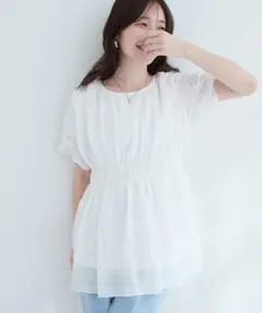 osonoねじり袖ぺプラムチュニックのサムネイル