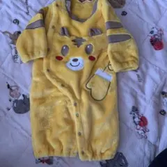 イエロー動物柄ロンパース