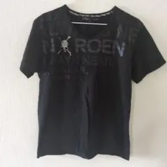 Rat Roen ブラック Vネック Tシャツ LL