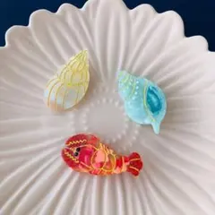★No.231★ ヘアピン　ヘアアクセサリー　ヘアクリップ　ロブスター　貝殻　海