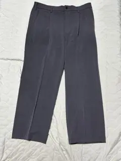 【美品】ユニクロ タックワイドパンツ グレー Lサイズ