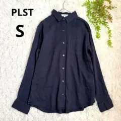 PLST リネンブレンド 長袖シャツ ネイビー M⚪︎6208002 - メルカリ
