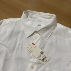 未使用　UNIQLO ユニクロ　プレミアムリネンシャツ　ホワイト　Mのサムネイル