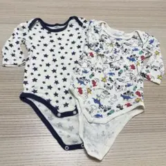 ベビー肌着 下着 ロンパース 80cm 2枚セット 長袖