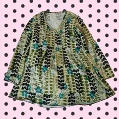 平成 森ガール coquette 花柄 長袖 チュニック フェアリーグランジ