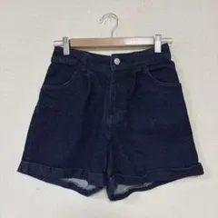 コルザ COLZA デニムショートパンツ　M バックゴム　カジュアル　濃紺のサムネイル