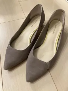 odette e odile サイドスリットパンプス　ライトグレー