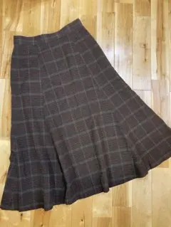 ユナイテッドアローズCycle Wool チェック柄フレアスカート