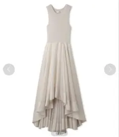 SNIDEL ニットドッキングシアーワンピース アイボリー