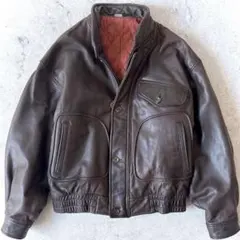 【短丈】INTERMEZZO 中綿レザーブルゾン