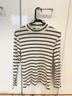 UNIQLO リブボーダーハイネックT Lサイズ