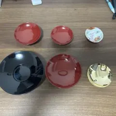 漆器 盃台 盃托 茶托 小皿 小鉢 まとめ売り 朱塗 黒塗 和食器 酒器 茶道具
