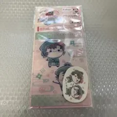 未開封　忍たま 桜もちぴこ 六は組 ステッカー＆クリアカード　伊作　食満留三郎