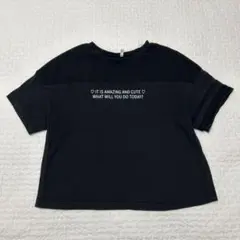 ジーユー　Tシャツ　シアー　ブラック　S