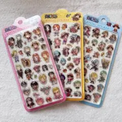 ONE PIECE ワンピース ぷっくり立体シール 3種類 3枚セット