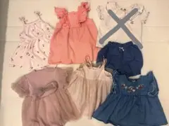 女の子 70-80cm お洋服 (ドレス、ワンピース、Tシャツ、ズボン) 6着